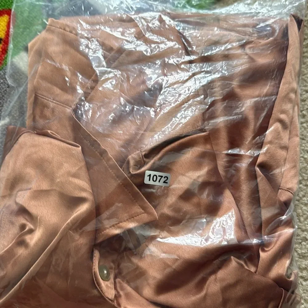 Show Me Your MuMu Copper Satin Pajama Set size XXL Missing tag